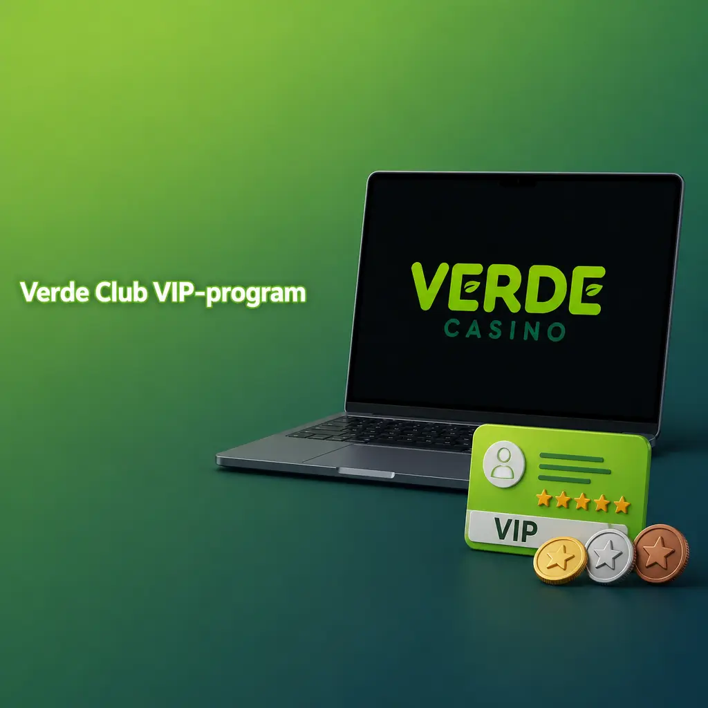 Verde Club VIP-program hos Verde Casino med fem niveauer, cashback, free spins og eksklusive fordele for loyale spillere.